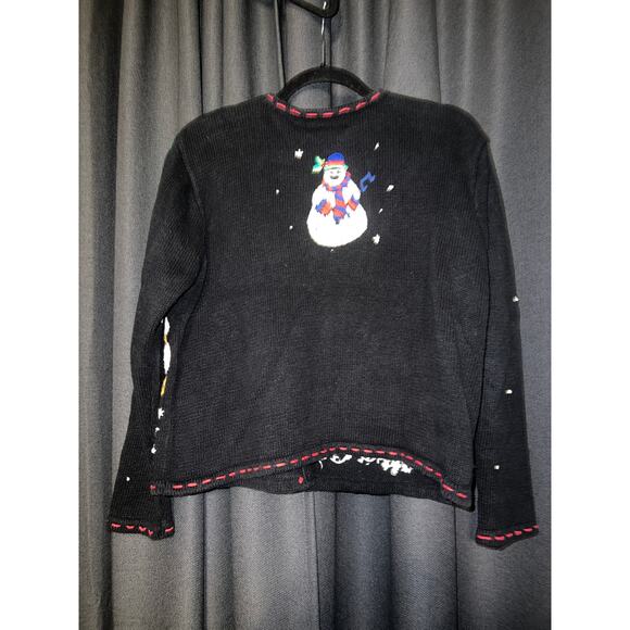 Ugly Christmas Sweater Xmas Cardigan Size Medium Vintage - Picture 3 of 3